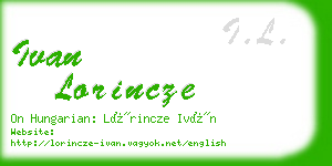 ivan lorincze business card